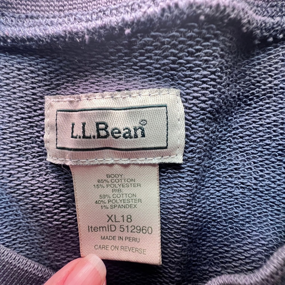 LL Bean Kids XL 18 Graphic Top Bundle Sweatshirt and T-Shirt Navy Blue Retro - Picture 7 of 16